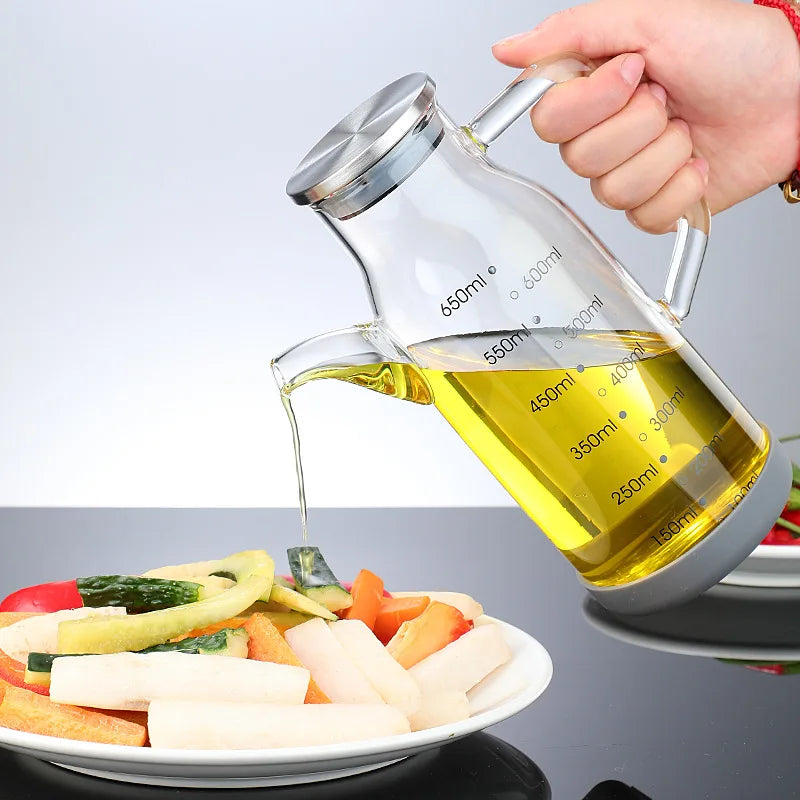 Clear Glass Kitchen Oil Dispenser Bottle