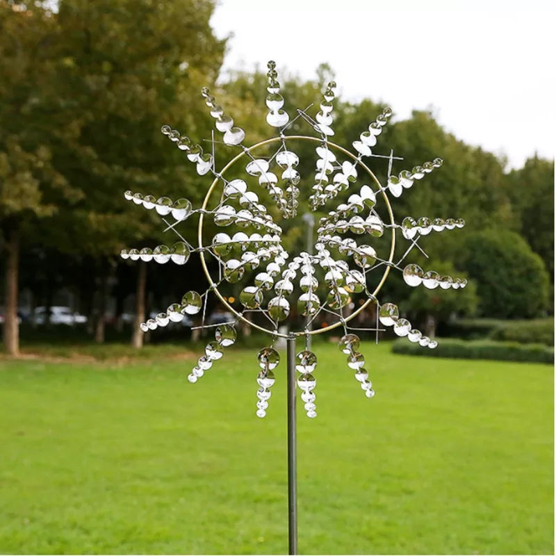 Solar Powered Metal Wind Spinner Garden Decor