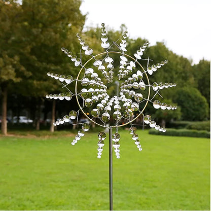 Solar Powered Metal Wind Spinner Garden Decor