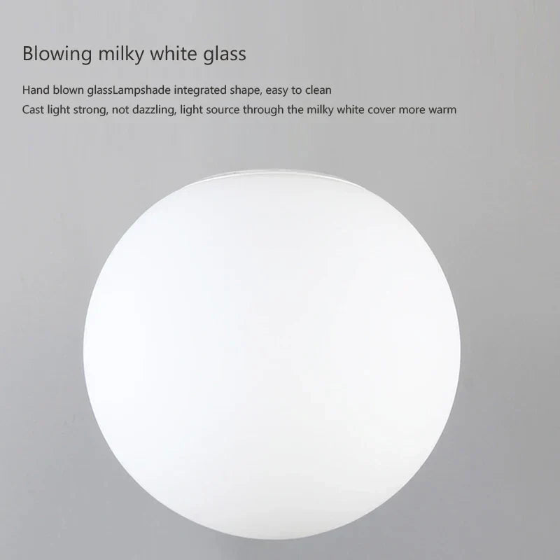 Simple White Glass Pendant Lamp