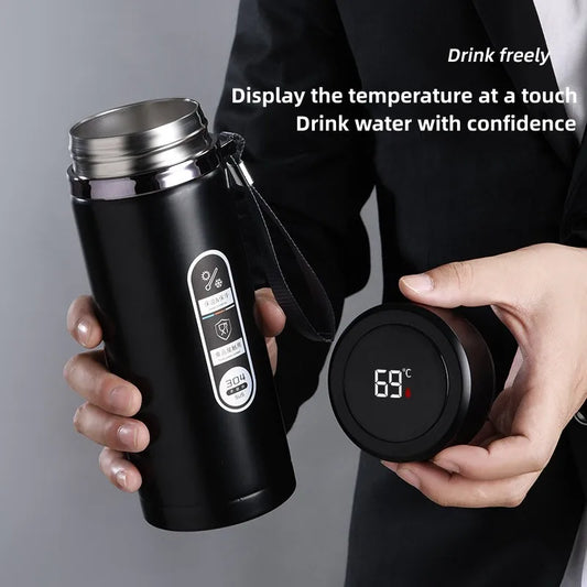 Insulated Stainless Steel Travel Mug with LED Temp Screen - Cofik