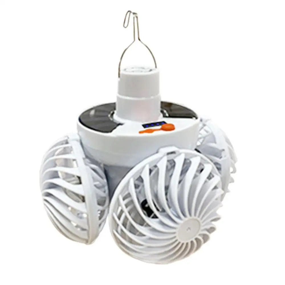 Compact Solar Powered Camp Lamp with Fan