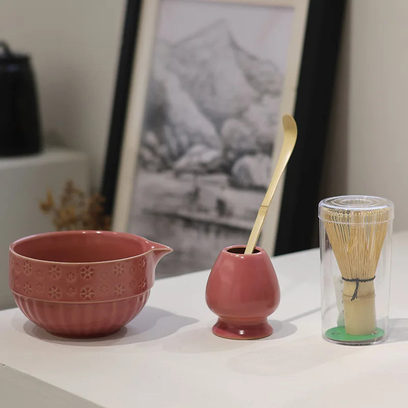Delicate Green Tea Ceramic 4-Piece Gift Set