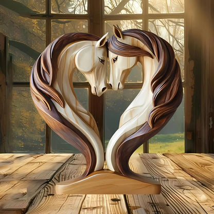 Beautiful Wooden Horse Figurine Decor - Cofik