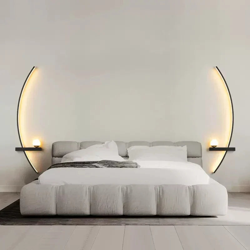 Slim LED Black Gold Wall Light