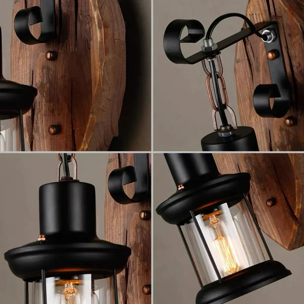 Vintage Metal Lantern Wall Light