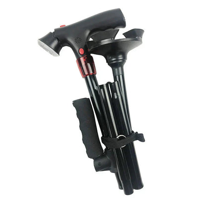 Portable LED Walking Stick with Alarm and Grip - Cofik