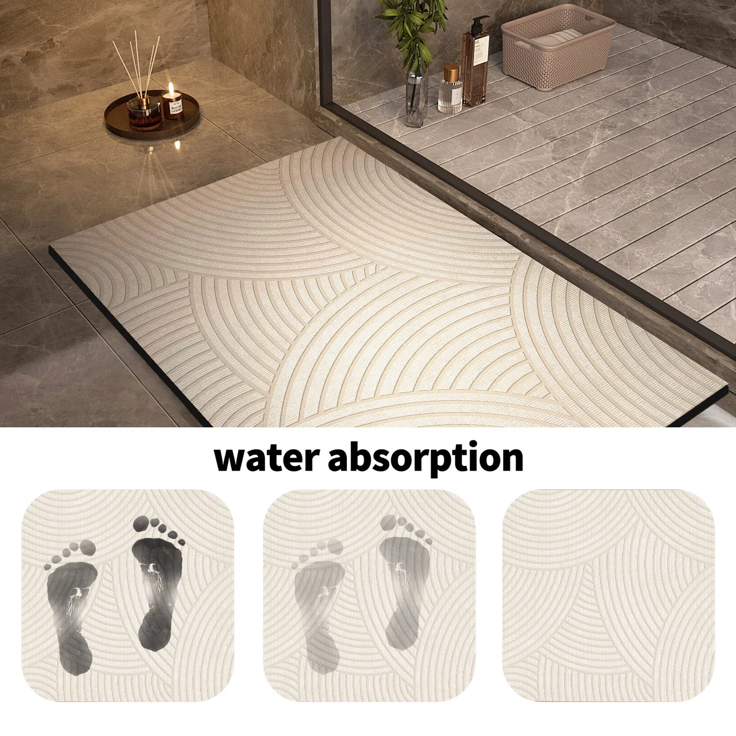 Soft Grip Bathroom Mat Anti-slip Shower Rug