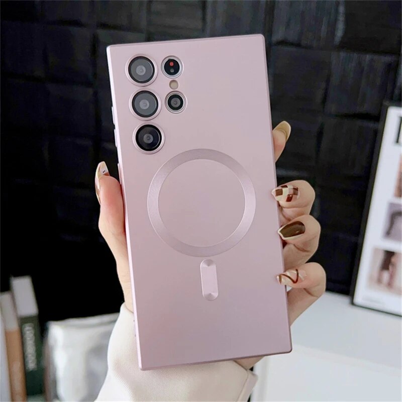 Slim Magnetic Phone Charging Cover for Samsung