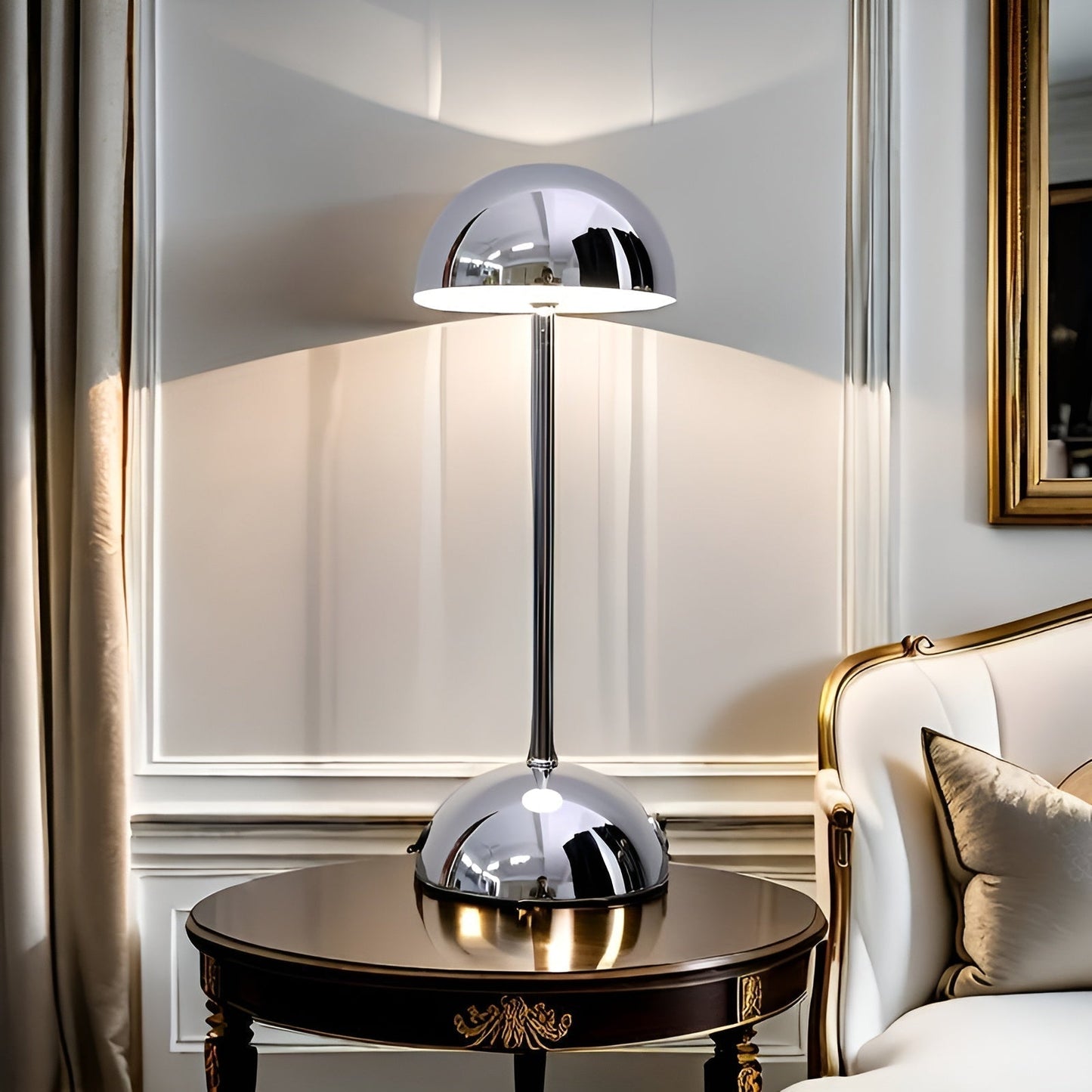 Sleek LED Mushroom Table Lamp with Dimmer