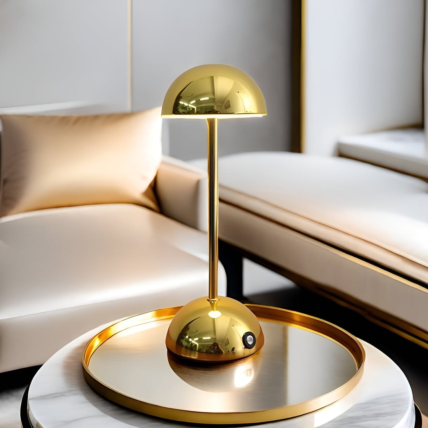 Sleek LED Mushroom Table Lamp with Dimmer