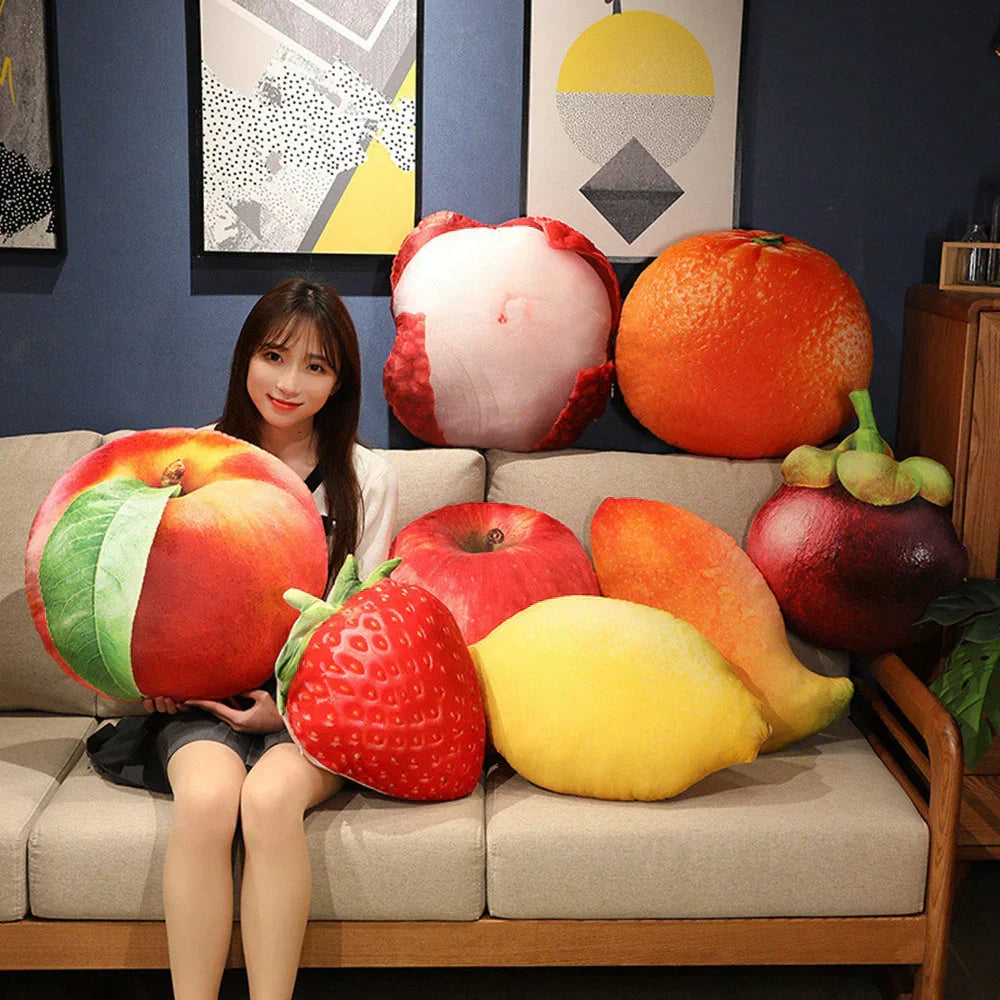 Soft Plush Fruit Pillow for Home Decor