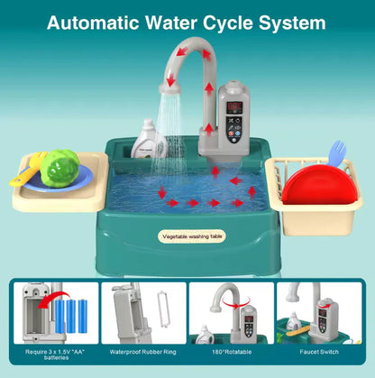 Fun Kids Play Kitchen with Water Play Faucet