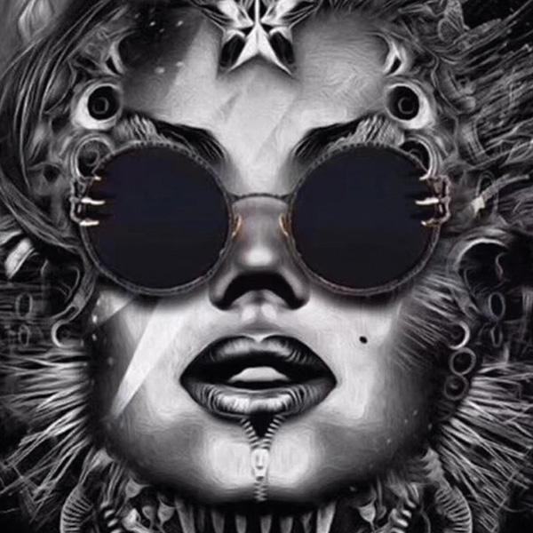 Trendy Skull Shape Round Shades
