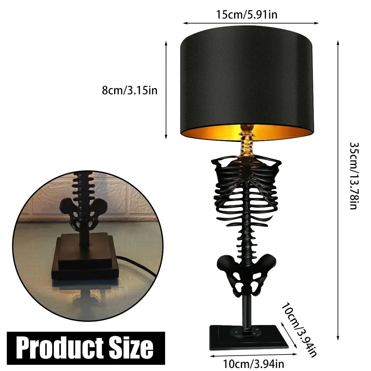 Dark Skull Table Light – Unique Gothic Style Lamp
