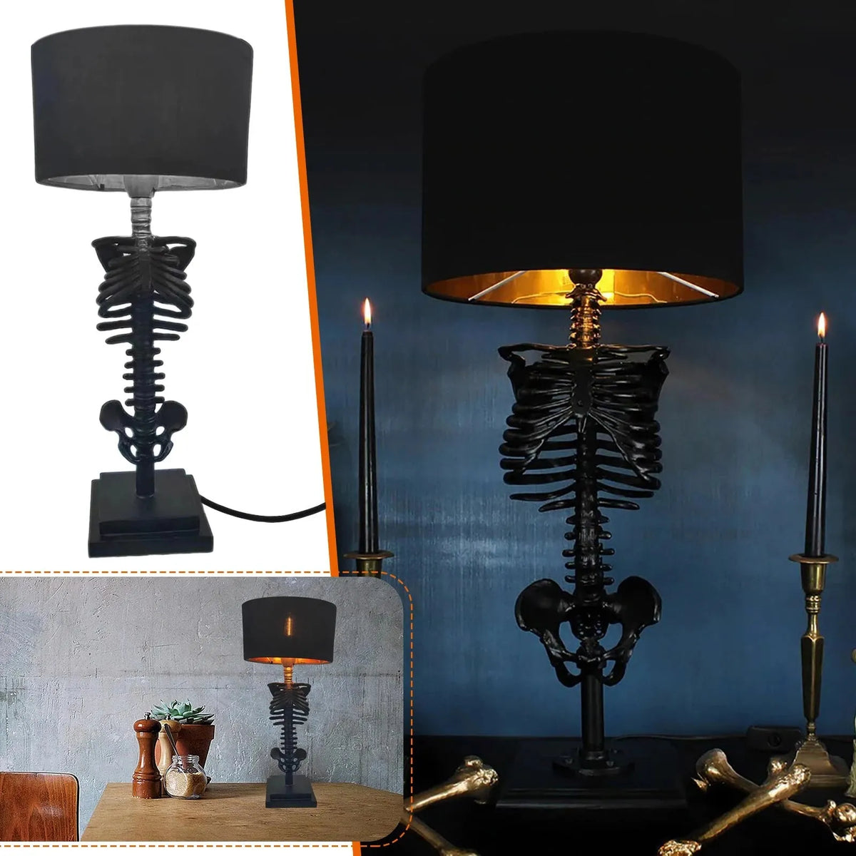 Dark Skull Table Light – Unique Gothic Style Lamp