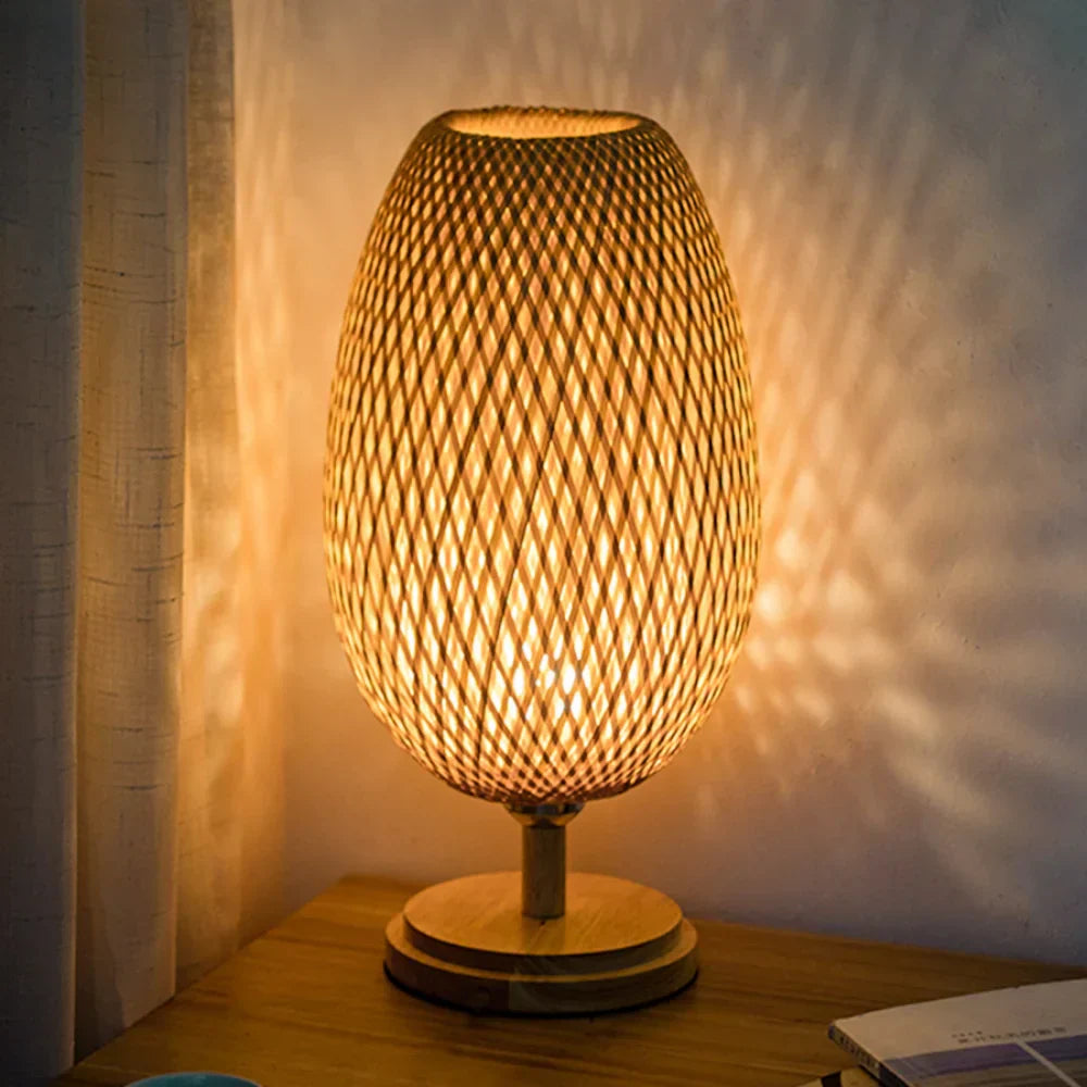 Natural Woven Dimmable Table Lamp