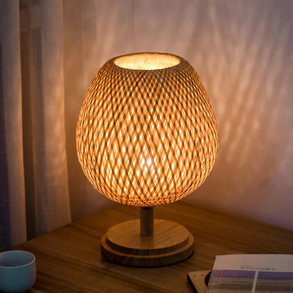 Natural Woven Dimmable Table Lamp
