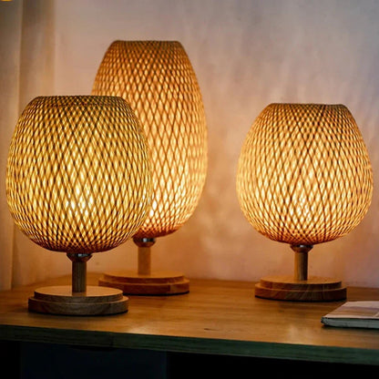 Natural Woven Dimmable Table Lamp