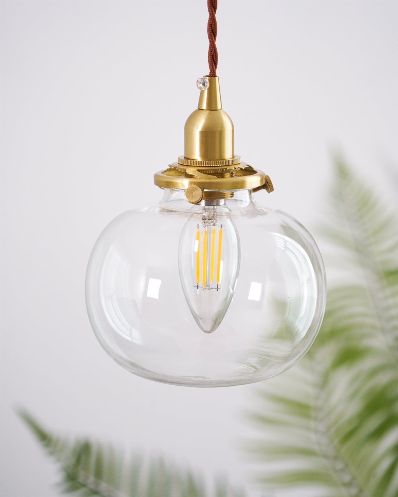 Vintage Style Hanging Glass Pendant Lamp
