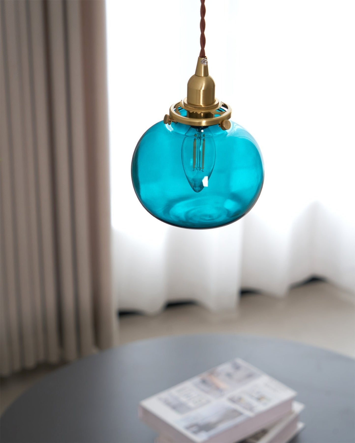 Vintage Style Hanging Glass Pendant Lamp