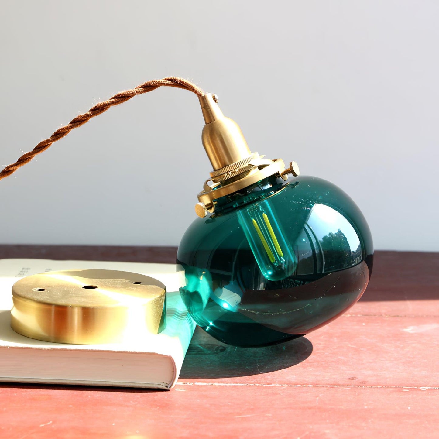 Vintage Style Hanging Glass Pendant Lamp