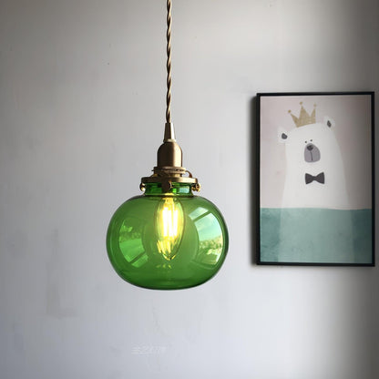 Vintage Style Hanging Glass Pendant Lamp
