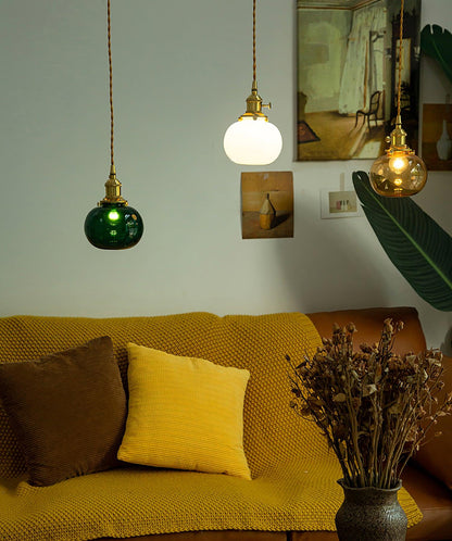 Vintage Style Hanging Glass Pendant Lamp
