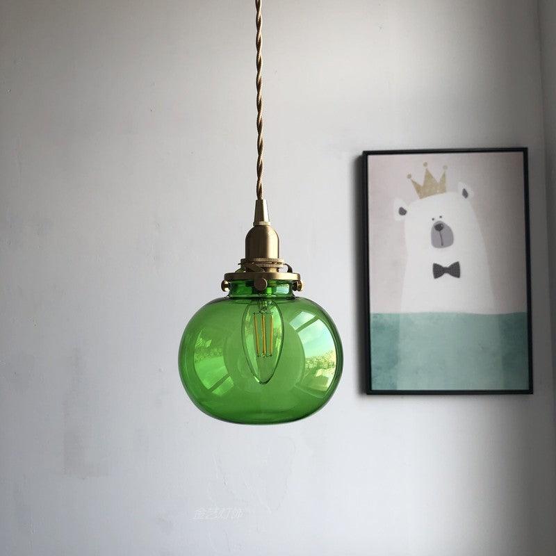 Vintage Style Hanging Glass Pendant Lamp