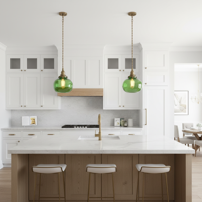 Vintage Style Hanging Glass Pendant Lamp