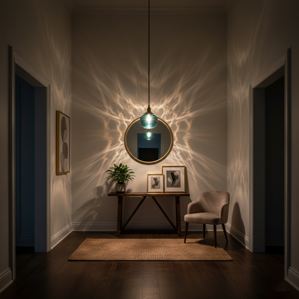 Vintage Style Hanging Glass Pendant Lamp