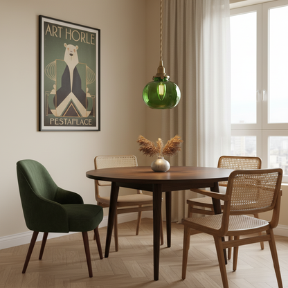 Vintage Style Hanging Glass Pendant Lamp