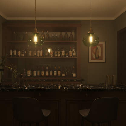 Vintage Style Hanging Glass Pendant Lamp