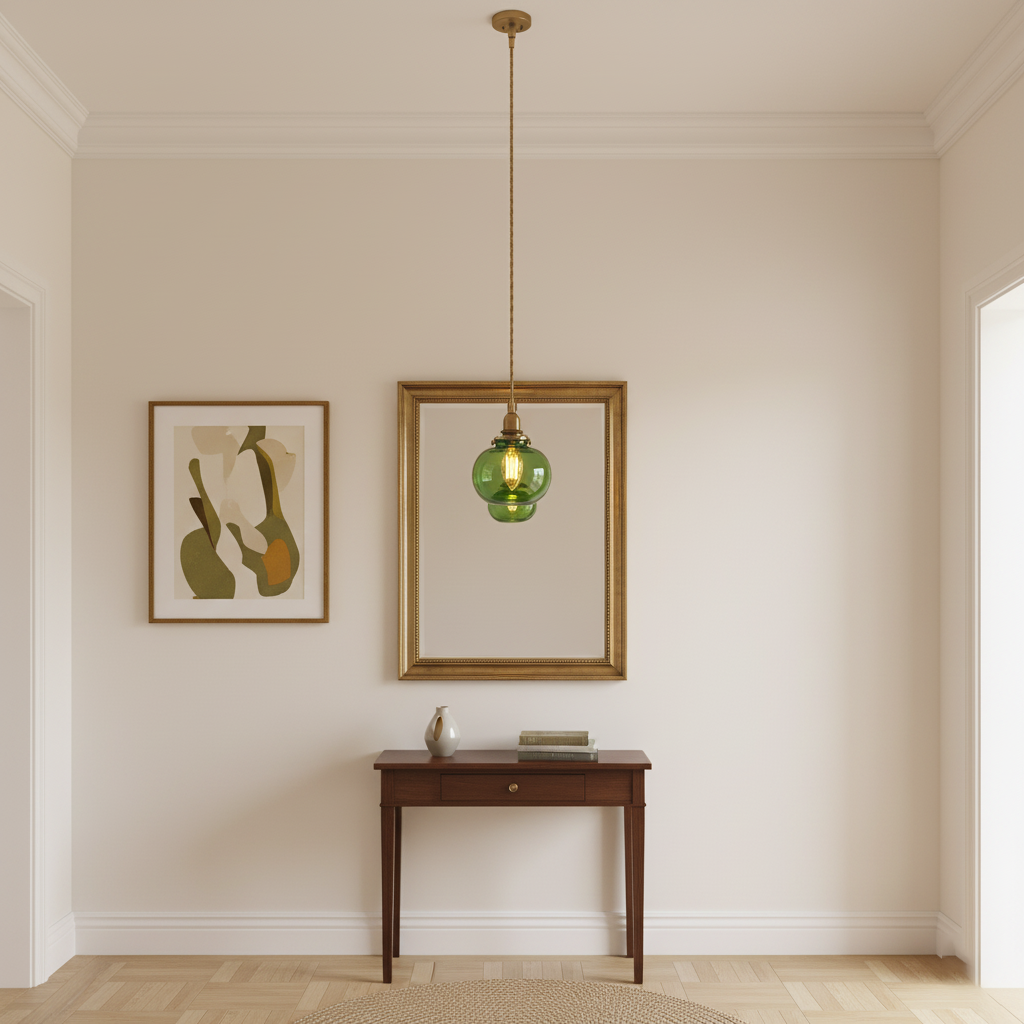 Vintage Style Hanging Glass Pendant Lamp