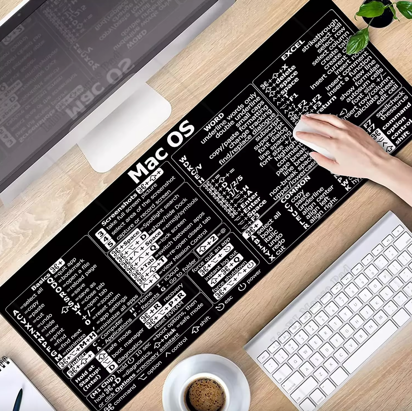 Ergonomic Shortcut Keyboard Mouse Pad