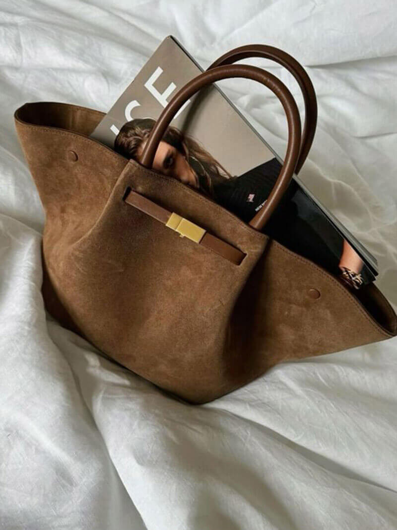 Luxury Suede Tote Bag - Chic Style