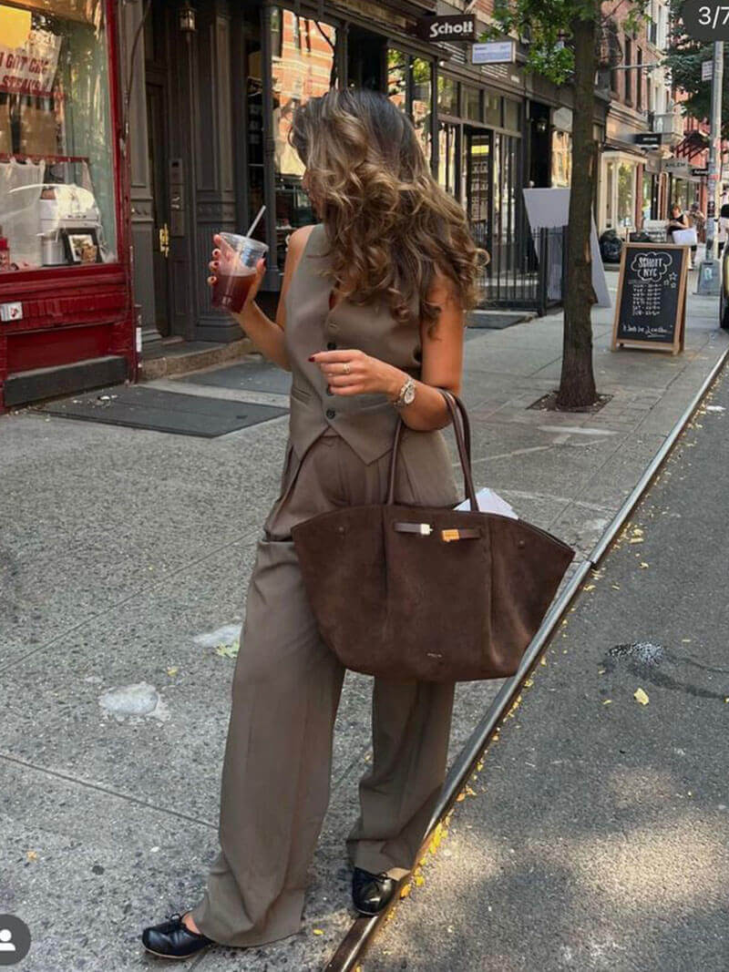 Luxury Suede Tote Bag - Chic Style