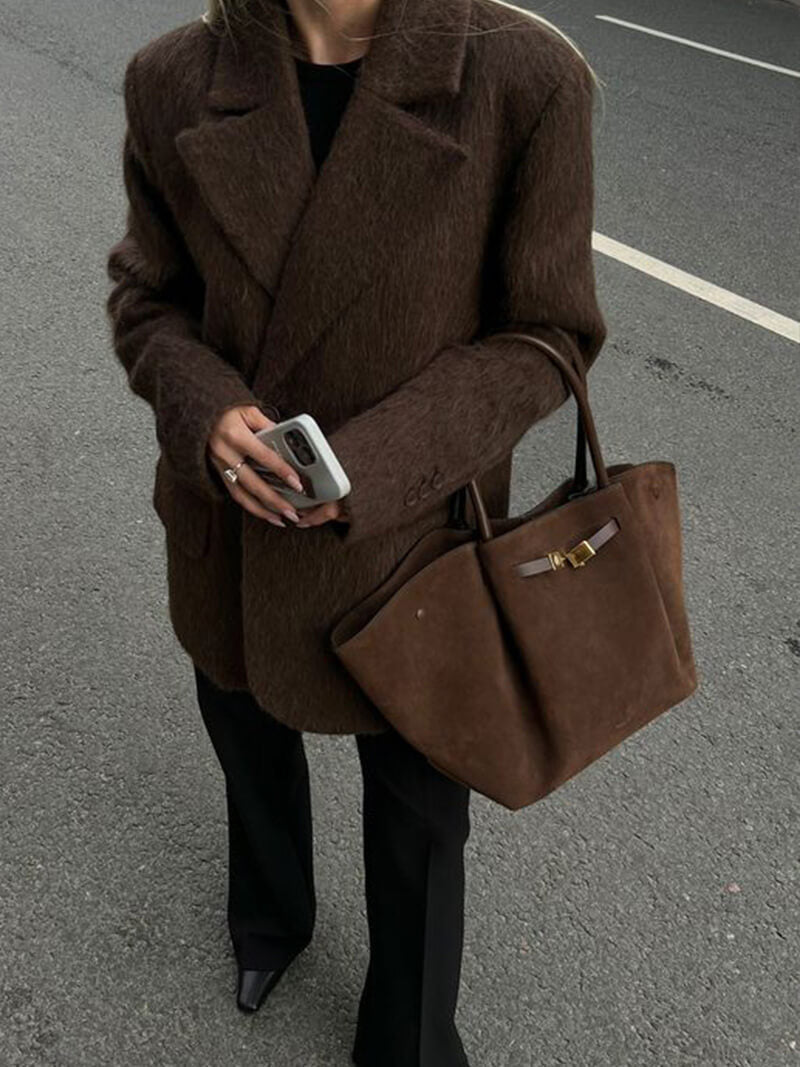 Luxury Suede Tote Bag - Chic Style