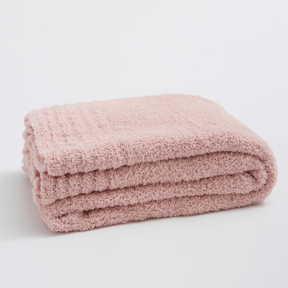 Plush Microfiber Throw Blanket – Soft Cozy Home Accent