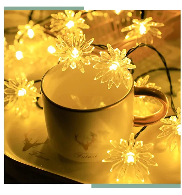 Pink Floral String Lights