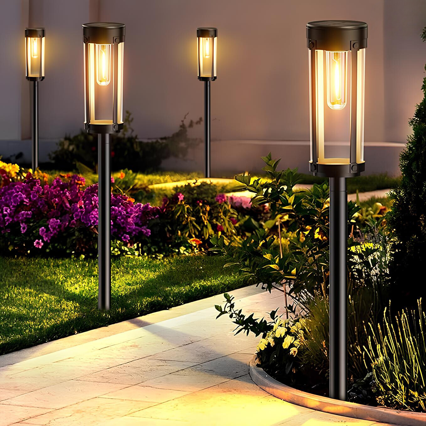 Outdoor Solar Powered Torch Light with Auto Sensor