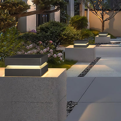 Contemporary Garden Square Post Lamp
