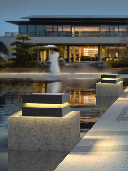Contemporary Garden Square Post Lamp