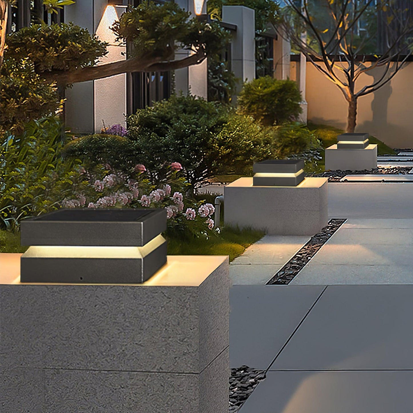Contemporary Garden Square Post Lamp