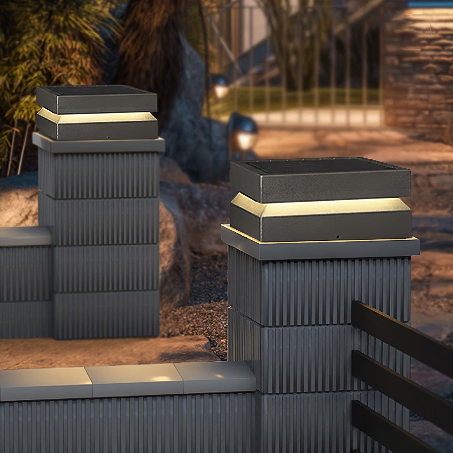 Contemporary Garden Square Post Lamp