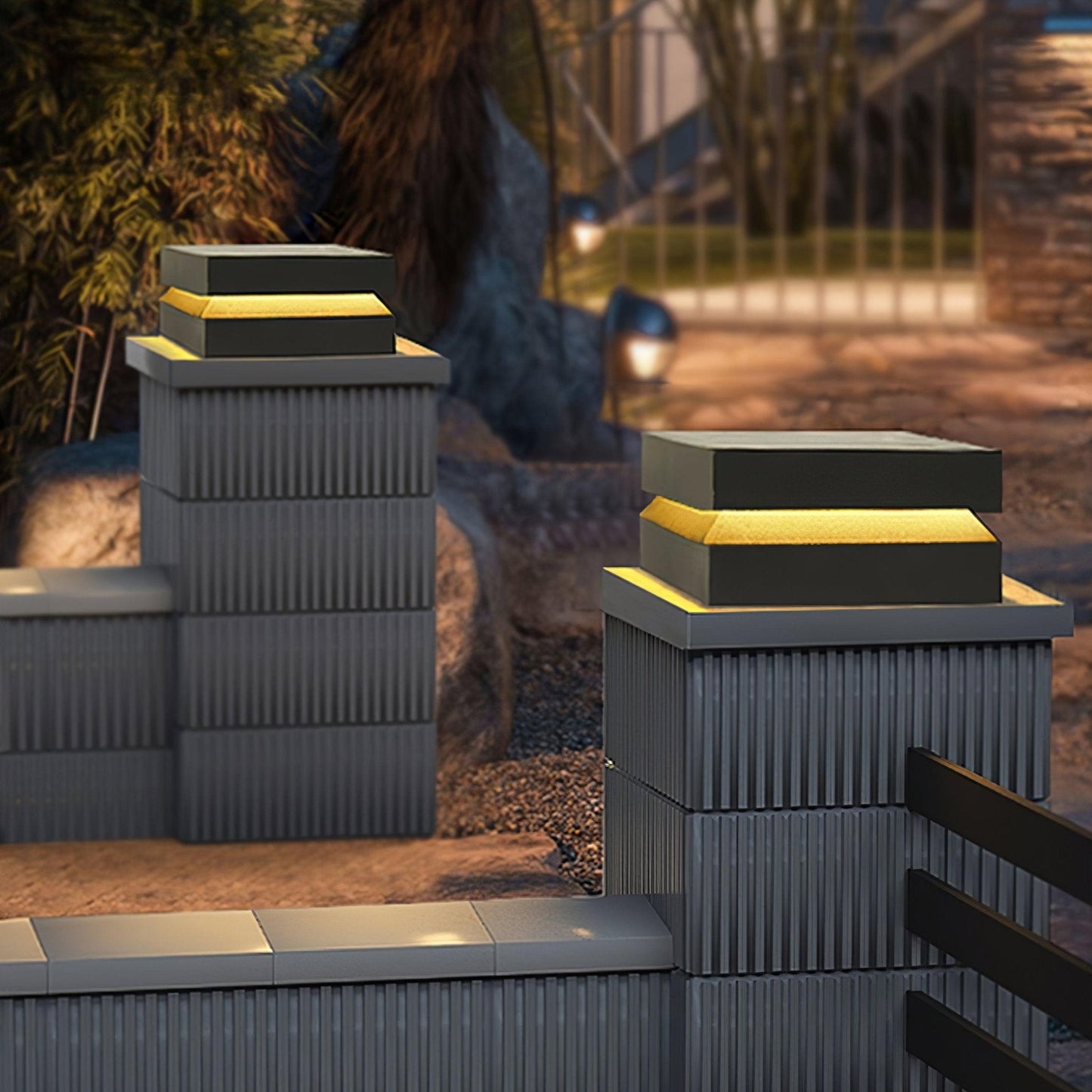 Contemporary Garden Square Post Lamp
