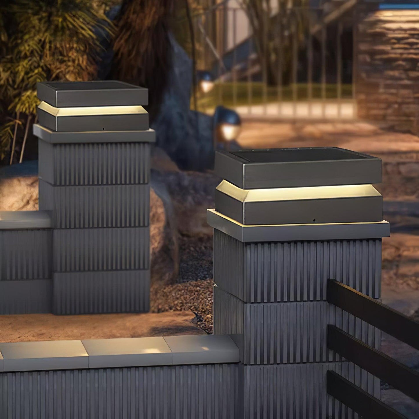 Contemporary Garden Square Post Lamp