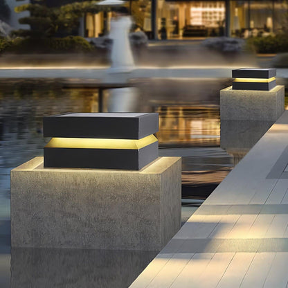 Contemporary Garden Square Post Lamp