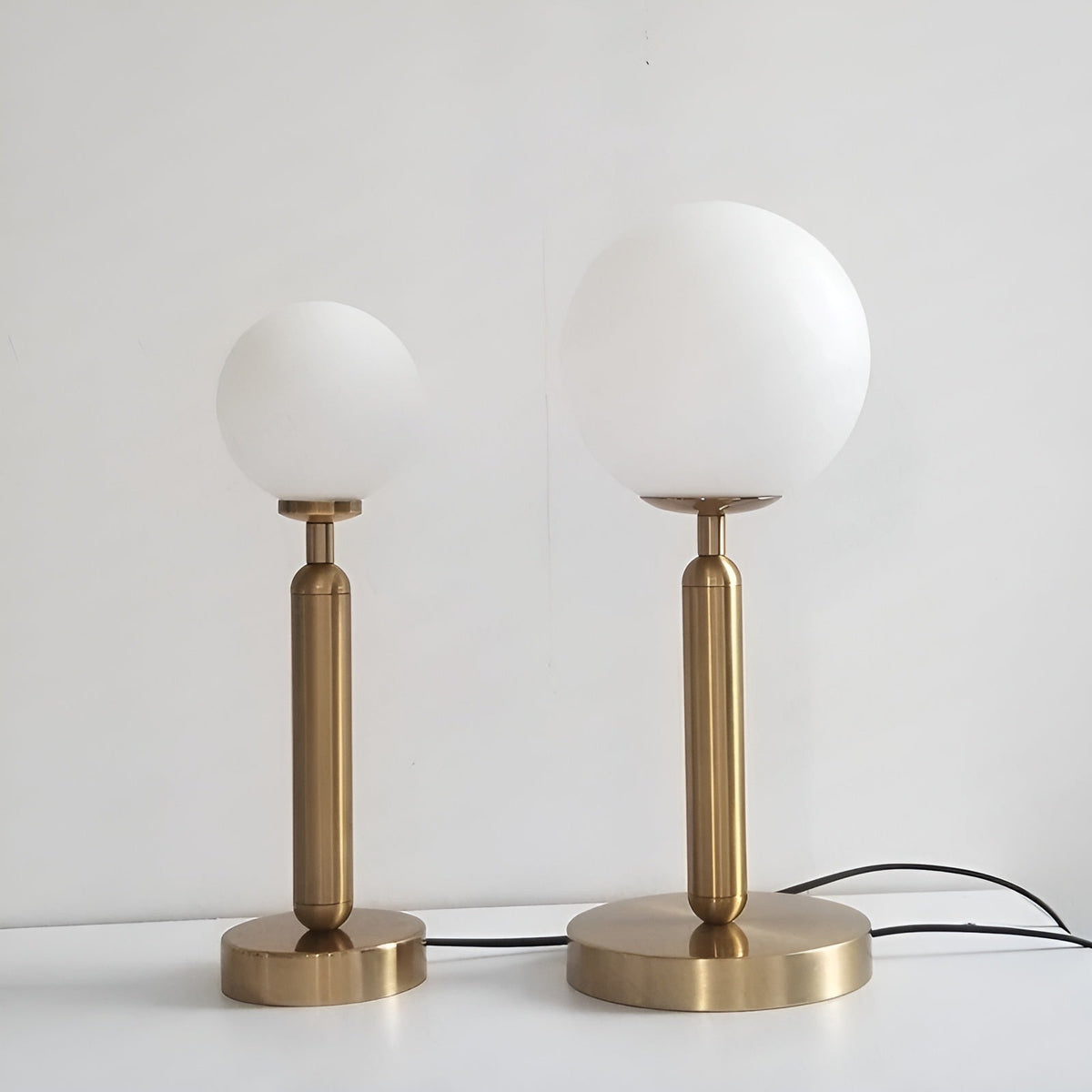 Elegant Glass Brass LED Table Lamp