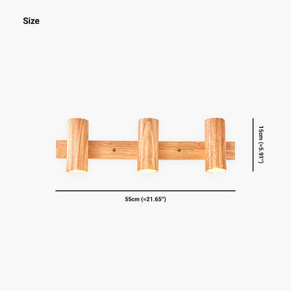 Adjustable Wooden Spotlight Lamp 3 Head Modern Ceiling Light